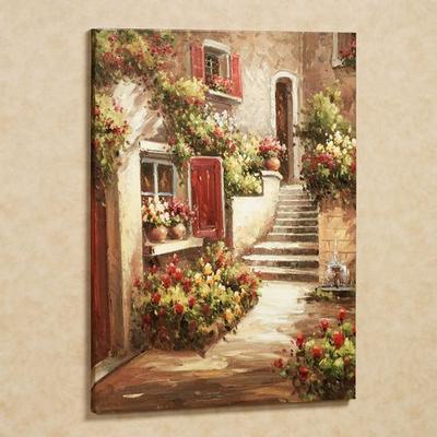 Tuscan Flowers Canvas Art Red , Red