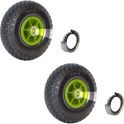 Baumarktplus - 2x Sackkarrenrad 260 x 85 mm 3.00-4 Bollerwagenrad, Luftrad, Ersatzrad, 4PR versetzt Image