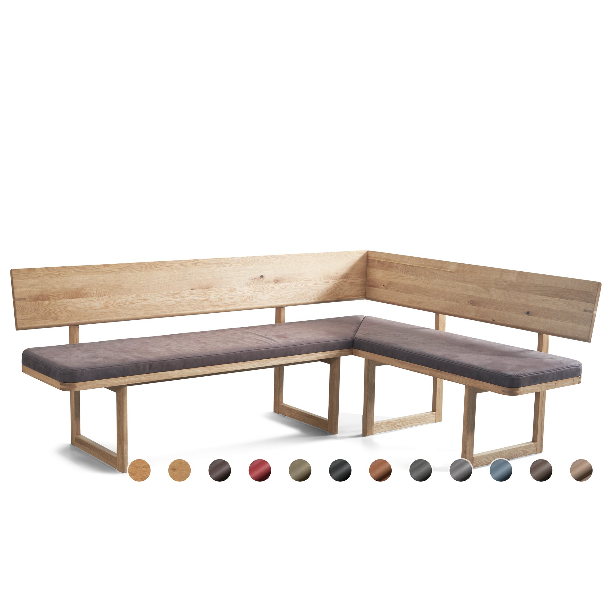 Schösswender »Deven« Eckbank 150/190 cm / Gavin 201 olive / Wildeiche Samtöl