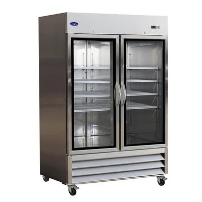Valpro VP2FG-HC 53 9/10" 2 Section Reach In Freezer, 2 Left/Right Hinge Glass Doors, 115v, 49-cu.-ft. Interior, Stainless Steel
