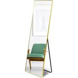 YSSOA Full Length Mirror with Stand 65 x22 Black Floor Mirror Metal Framed for Wall Mounted Body Mirror