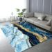 Aesthetic Modern Abstract Area Rugs Navy Blue Gold Marble Carpet For Living Room Bedroom Dining Room Rug Home Office Floor Runners Rug 3 x 4