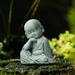 Cartoon Buddha Statue - Collectible Artistic Meditation Decor - Cute Little Monk Sculpture - Desktop Decoration