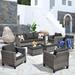 OVIOS 7-piece Patio Wicker Conversation Set