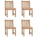 vidaXL Patio Chairs 4 pcs with Cushions Solid Teak Wood - 19.7" x 20.9" x 35.4"