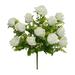 White Rose Bud with Eucalyptus 19in Artificial Polysilk Faux Greenery Fake Flower Bush for Craft Home Garden Outdoor Bouquet Arrangement Ceremony Wedding Arch Floral Wall Aisle Decor (White One each)