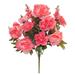 Barbie Pink Rose Peony Delphinium 25in Artificial Polysilk Faux Greenery Fake Flower Bush for Craft Home Garden Outdoor Bouquet Arrangement Ceremony Wedding Floral Wall Aisle Decor (Fuchsia One each)