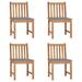 vidaXL Patio Chairs 4 pcs with Cushions Solid Teak Wood - 19.7" x 20.9" x 35.4"