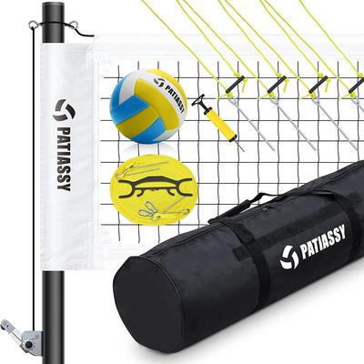 Patiassy 32FT Portable Professional Outdoor Volleyball Net Set with Adjustable Height Aluminum Poles