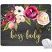 Hokafenle Mouse Pad Boss Lady Mouse Pad Floral Funny Mouse Pad for Women Mouse Mat Square Waterproof Mouse Pads Non-Slip Rubber Base MousePads for Office Laptop
