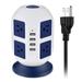 Tower Surge Protector with Surge Protector 8 AC Outlets 4 USB Port Power Strip Tower Long Extension Cord Multi Plug Charging Tower for Multiple Devices Desktop Power Station for Home Office
