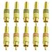 BLUESON 10Ã—Gold -Plated Welding Rca Plug Av Audio And Video Plug High Quality Connectors