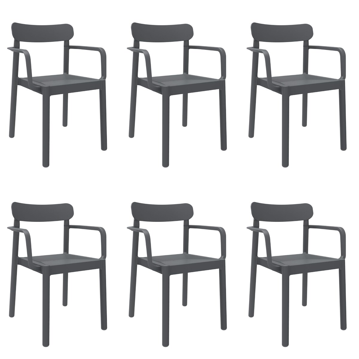 Resol garbar ELBA Sessel Indoor, Outdoor Set 6 Dunkelgrau Image