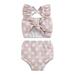Licupiee Toddler Baby Girl 2 Pieces Bikini Set Ruffle Sleeve Bowknot Camisole Dot Floral Print Shorts Summer Outfit