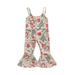 IZhansean Toddler Baby Girl Christmas Jumpsuit Outfit Infant Sleeveless Straps Elk Romper Bell Bottoms Flare Pants Overalls Apricot 2-3 Years