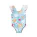 IZhansean Toddler Baby Girls One Piece Swimsuit Bathing Suit Shells Ruffle Bikini Swimwear Beachwear Swimsuit Suit Blue 1-2 Years