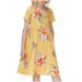 Oalirro Toddler Girl Clothes Summer Short Sleeve Cute Dresses for Kids Round Neck Knee-High ï¼ˆ9-10Years) Yellow