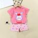 2Pcs Baby Girls Outfit Clearance Toddler Kids Baby Boys Girls Fashion Cute Short Sleeve Puppy Print Casual Suit