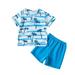 Rovga Summer Toddler Boys Outfits Short Sleeve Floral Prints T Shirt Pullover Tops Shorts Kids Outfits