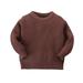 BULLPIANO Toddler Boy Girl Sweater Warm Solid Color Long Sleeve Sweater Crewneck Pullover Sweater