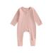 Huakaishijie Newborn Baby Romper Pajamas Long Sleeve 2 Way Zipper Footless Jumpsuit Sleeper Pjs