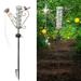 COFEST Home Kitchen Lighting Ceiling Solar Light Gauge Solar Lighted Garden Stake Decorations With 16 LED Warm Lights Metal Yard Art Outdoor Meadow Patio Decor 35.1 Inch Rain Gold