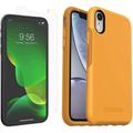 OtterBox Symmetry Series Case for iPhone XR Only - with Zagg Glass Elite Clear Screen Protector - Non-Retail Packaging - Aspen Gleam Citrus/Sunflower