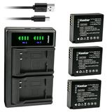 Kastar 3-Pack Battery and LTD2 USB Charger Replacement for Panasonic DMW-BLE9 DMW-BLE9E DMW-BLE9PP DMW-BLG10 DMW-BLG10E Battery Panasonic DE-A65BA DE-A98 DE-A99B Charger