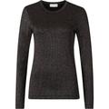 Rich & Royal Damen Langarmshirt ECOVERO RIB LONGSLEEVE, schwarz, Gr. XS