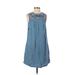Blue Rain Casual Dress - Mini Crew Neck Sleeveless: Blue Print Dresses - Women's Size X-Small