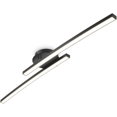 B.K.LICHT Deckenleuchte, schwarz, B:12cm H:8,3cm L:57,5cm, Lampen, 2-flammige 12W Deckenlampe, schwenkbar, warmweiß, Schwarz, 1100 Lumen Image