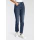 5-Pocket-Jeans LEVI'S "724 BUTTON SHANK" Gr. 27, Länge 30, blau (all zipped up) Damen Jeans 5-Pocket-Jeans mit Reisverschlussdetail am Saum