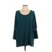 Suzanne Betro Pullover Sweater: Teal Tops - Women's Size Large