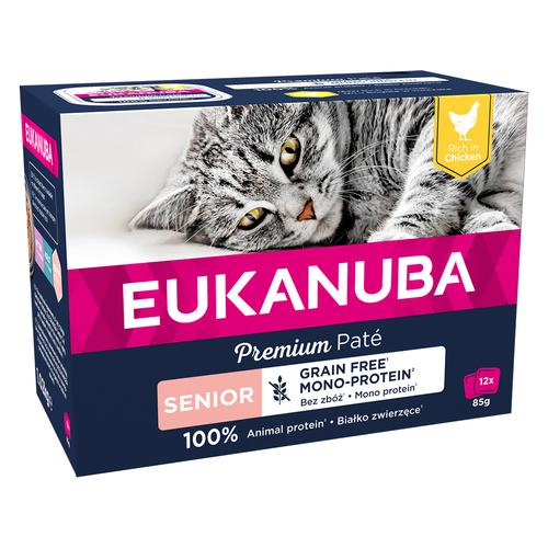 12x85g Eukanuba Senior Getreidefrei Huhn Katzenfutter nass