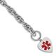 925 Sterling Silver Polished Engravable Engraveable Enamel Love Heart Medical ID Bracelet Toggle Measures 18mm Wide Jewelry Gifts for Women - 20 Centimeters