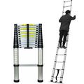 telescopic ladder Aluminum Telescopic Extension Ladder 8m/ 7m/ 6.2m/ 5m/ 4m/ 3.8m/ 3.2m/ 2m/ 1m, Telescoping Ladders for Home Rooftop RV Attic Outdoor Indoor Use, Load 150kg (Size : 2m/6.5ft