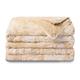 VOTOWN HOME Faux Fur Throw Blanket Queen Size, Luxury Fuzzy Warm Throw Large XL Blanket, Soft Cozy Fluffy Fur Blanket for Couch and Bed, 220 x 240 cm, Beige