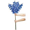 IPOPU 36.22in Artificial Orchids Flowers 4pcs Faux Orchid Latex Silk Real Touch Artificial Flowers Long Stem Artificial Flowers for Tall Vase for Wedding Home Party Décor(Blue)