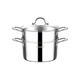 VENTION 2 Tier Steamer Cooking, Food Steamer 24cm, Vegetable Steamer Induction, 3-Ply Stainless Steel Steamer Pan