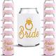 Bachelorette Party Favors - 13 Bridal Shower Can Coolers with Party Game - Bachelorette Gifts for Bride, 13 Beer Can Insulated Sleeves Bachelorette Party Supplies, White, Pink with Gold