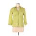 ELOQUII Long Sleeve Button Down Shirt: Green Tops - Women's Size 6 Plus