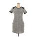 Miss Selfridge Casual Dress - Shift: Black Chevron/Herringbone Dresses - Women's Size 6
