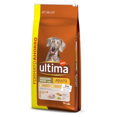 18kg Ultima Medium / Maxi Adult Huhn & Reis Hundefutter trocken