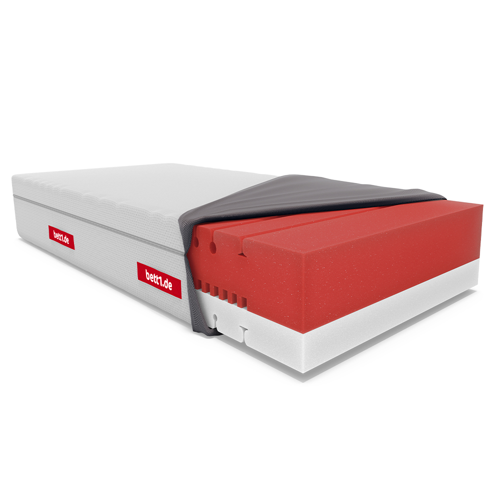bett1.de BODYGUARD® Boxspring Matratze Weich, 28 cm hoch, 100% Vollschaum, Härtegrad weich/fester, 200x200
