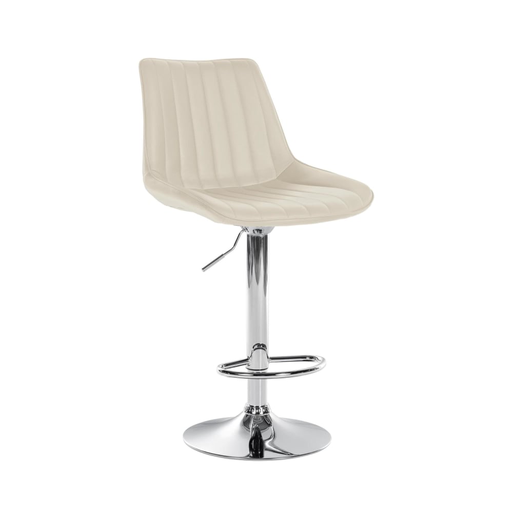 Tabouret de bar Pivotant en pvc et synthetique Crème