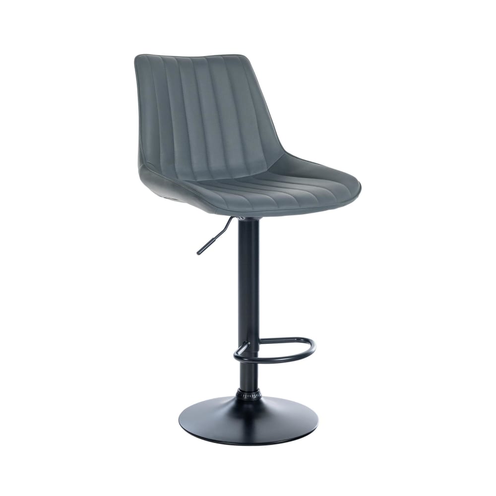 Tabouret de bar similicuir ajustable pivotant pvc et synthetique Gris