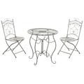 Ensemble table et chaises de jardin en métal Vert antique