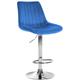 Tabouret de bar velours ajustable pivotant velours Bleu