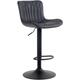 Tabouret de bar ajustable pivotant similicuir Noir