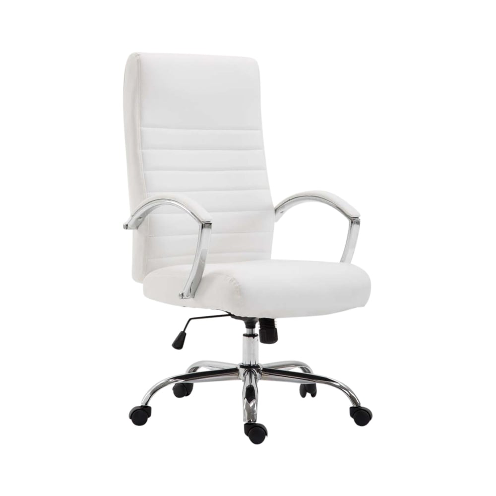 Chaise de bureau réglable pivotant en pvc und synthetik Blanc
